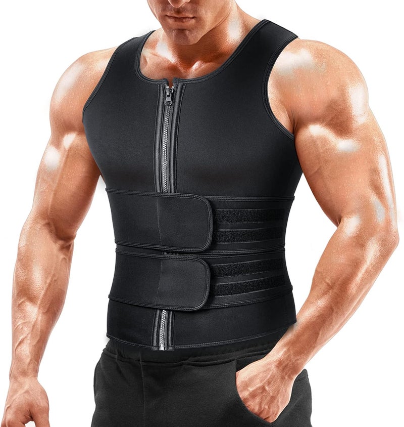 A+ Choice Sauna Vest Waist Trainer for Men - Mens Sauna Suit Double Sweat Belt Body Shaper for Gym Workout Exercise - Image 1
